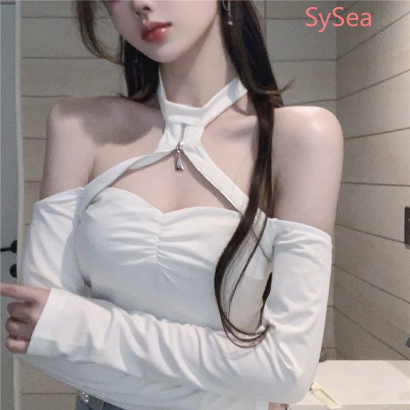 Áo Kiểu Trễ Vai Cổ Yếm Phong Cách Pháp Thời Trang Quyến Rũ Cho Nữ