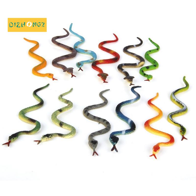 Đồ chơi mô hình rắn bò sát bằng nhựa 12 cái nhiều màu