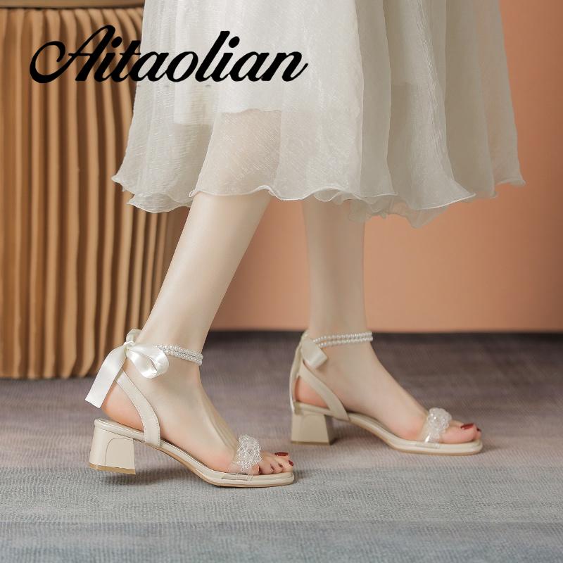 Xăng đan Da Mũi Vuông Đế Dày 5cm Thời Trang Cho Nữ Màu Sắc