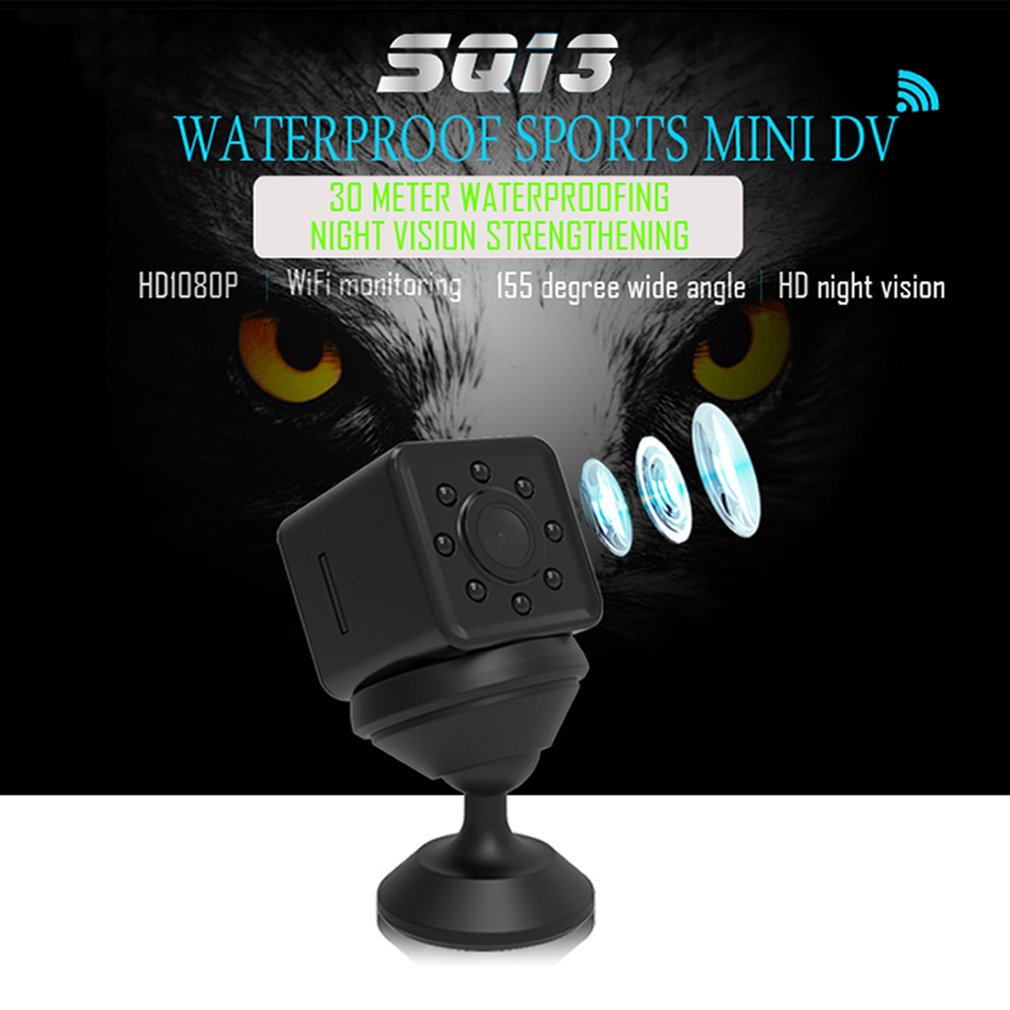Mini Sq13 Full Hd Waterproof Camera Sport Action Record Cam Holder 1080P + Wifi Surveillance Home Monitor [Q/4]