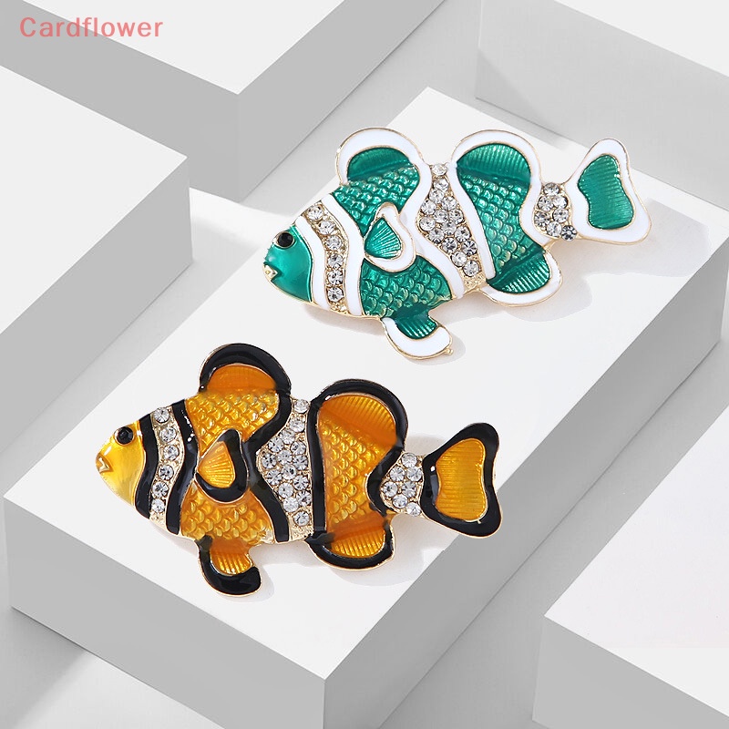 < Cardflower > Ghim Cài Áo Hình Cá Biển Nhiệt Đới Đính Đá Thời Trang Cho Nữ