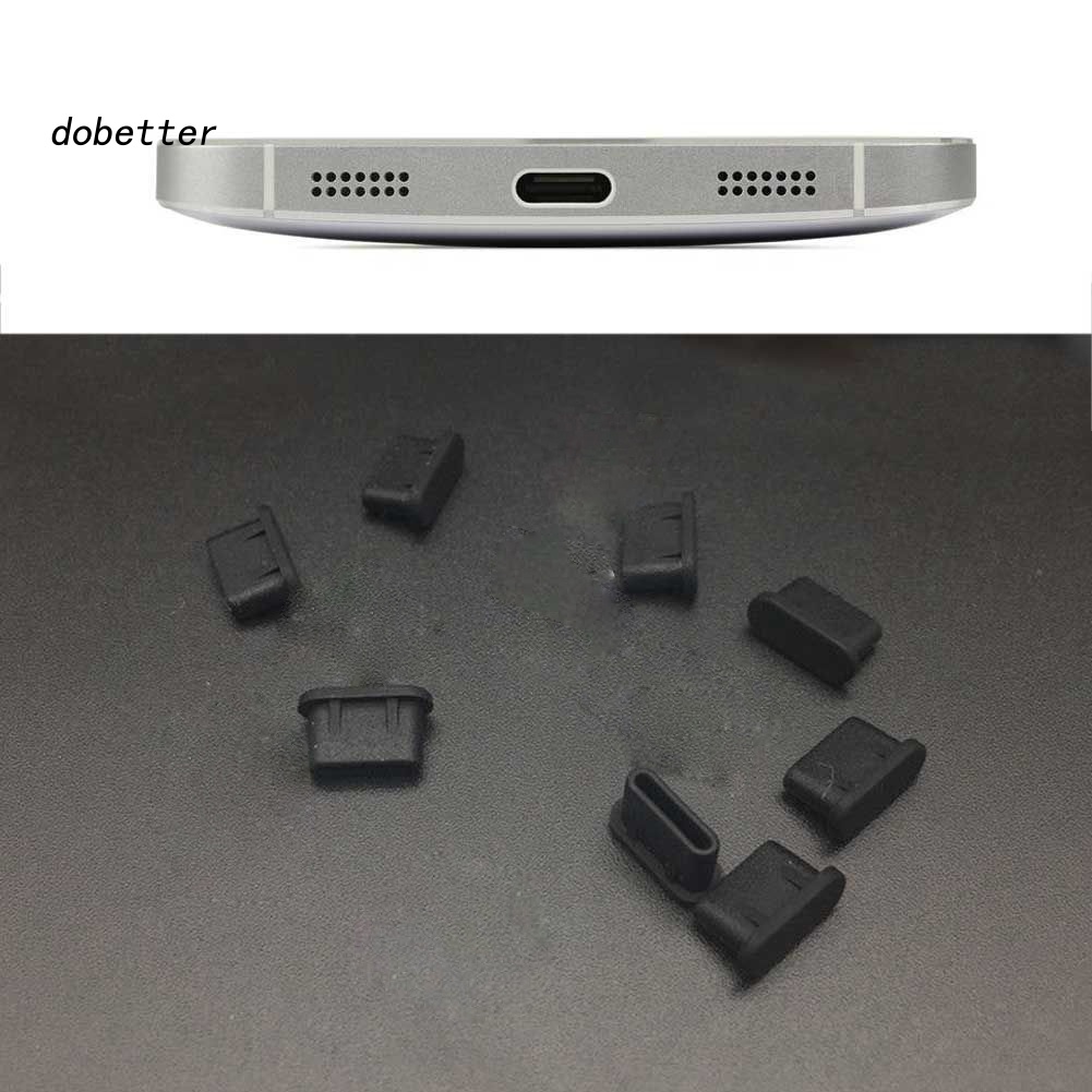 Bộ 5 Nút Bịt Cổng Sạc Type-C Chống Bụi Bằng Silicon Mềm Cho Điện Thoại / Máy Tính Bảng