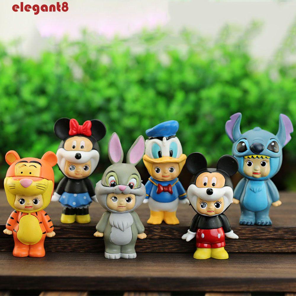 Mô Hình Chuột Mickey / Stitch / Vịt Donald Mini Bằng PVC Tinh Tế Dùng Trang Trí