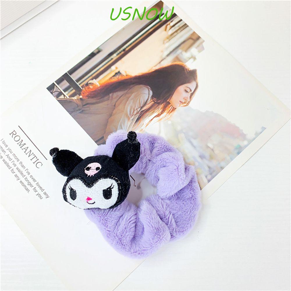 Dây Cột Tóc Bằng Vải Nhung Họa Tiết Kuromi Hoạt Hình Dễ Thương Cho Nữ