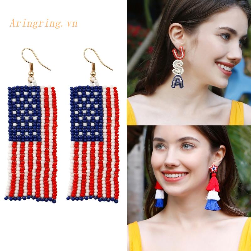 Arin Khuyên Tai Kết Cấu Thủ Công Hoàn Thiện Ngày Độc Lập Mỹ Cổ Điển