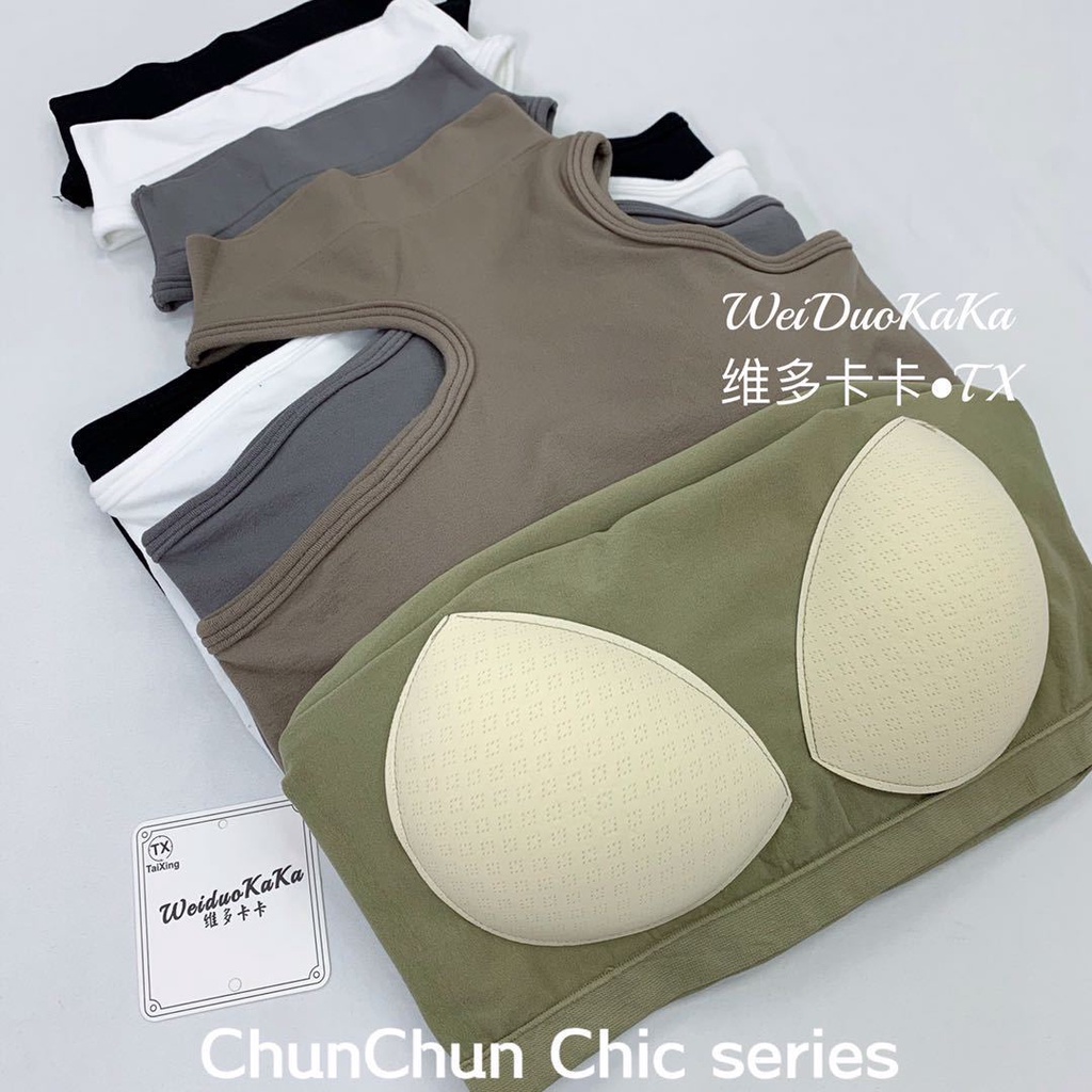 Áo Tank Top Cổ Cao Lệch Vai Có Đệm Ngực Gợi Cảm Cho Bạn Gái