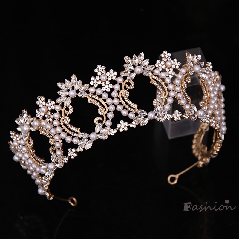 Cài Tóc Hình Vương Miện Đính Ngọc Trai Sang Trọng