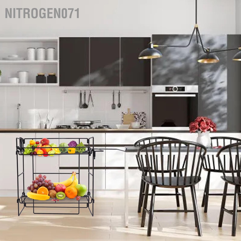Kệ nhà tắm, nhà bếp inox đen vuông 2 tầng - Giá Đựng Đồ Có Móc Keo Dán - Nitrogen071