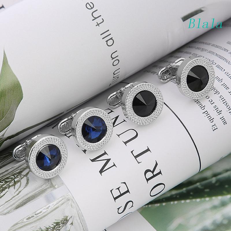 Khuy Măng Sét Kim Loại Đính Đá Sapphire Sang Trọng Cho Nam