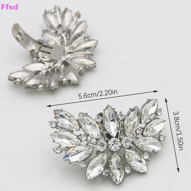 1 Kẹp Đính Đá Lấp Lánh Trang Trí Giày Cao Gót Có Thể Tháo Rời Cho Cô Dâu