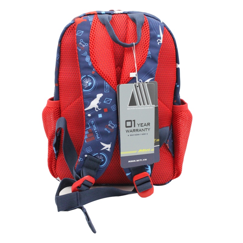 Ba Lô Học Sinh Bé Trai Size S - Dino - Miti BL1082S-DIN-X.DEN-DO - Màu Xanh Đen