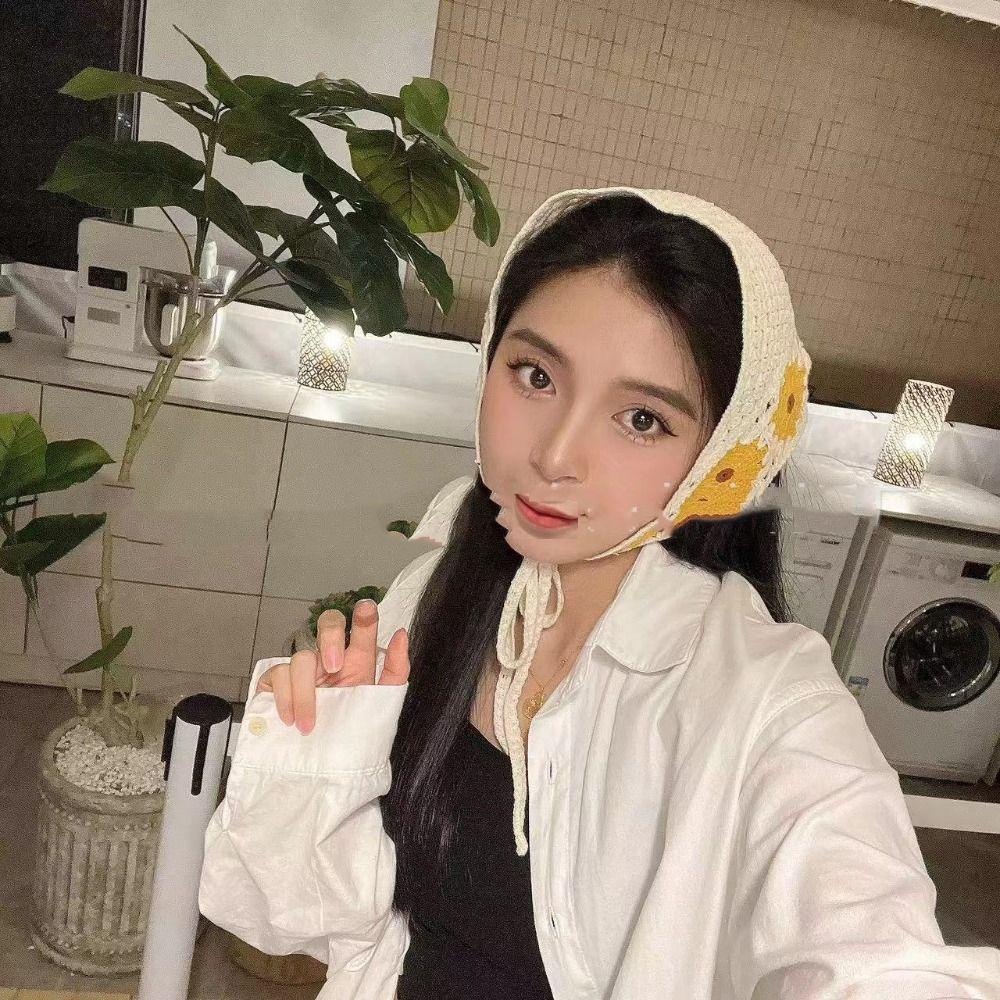 Băng Đô Dệt Kim Họa Tiết Hoa Cúc / Tam Giác Phong Cách Boho Ngọt Ngào Dễ Thương Cho Nữ