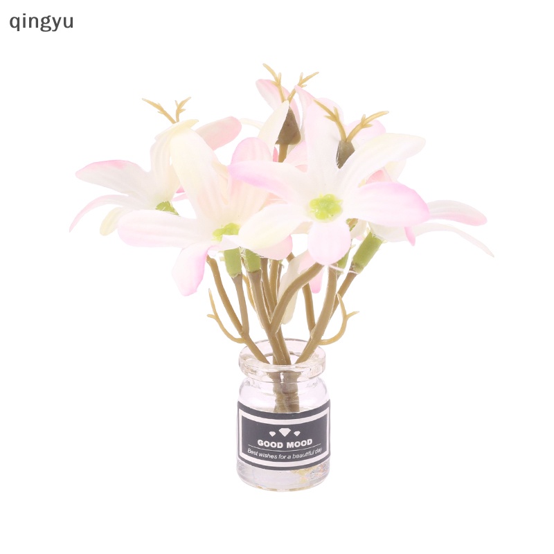 1 Bình Hoa Thủy Tinh Nhỏ Xinh Trang Trí Nhà Búp Bê 1: 12