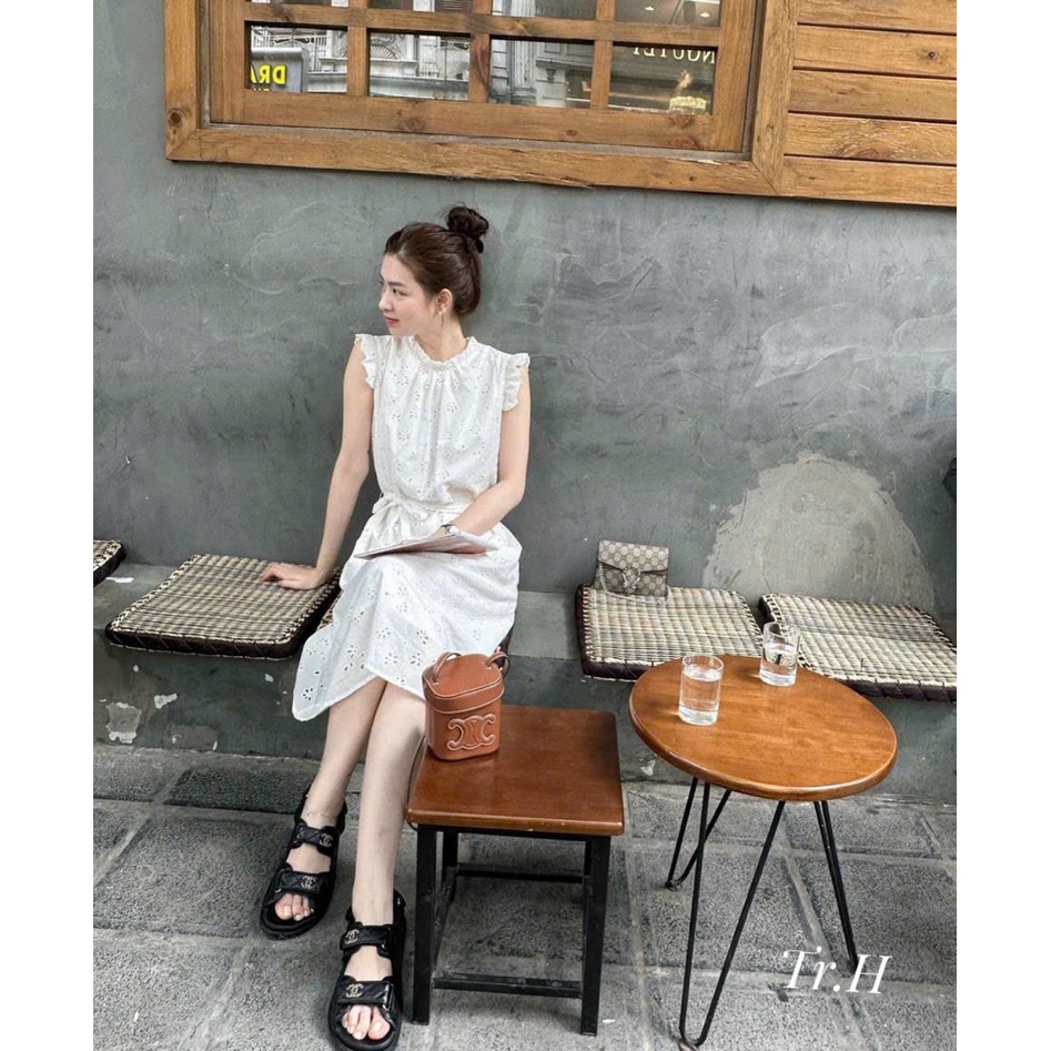 Đầm Thô Trắng Thêu F.r.e.d.y