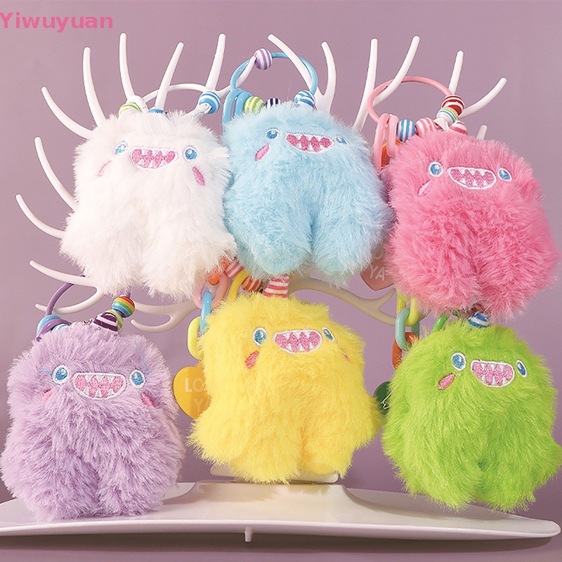< Yiwuyuan > Móc Khóa Hình Kỳ Lân Lông Xù Nhiều Màu Trang Trí Ba Lô Xe Hơi Ch