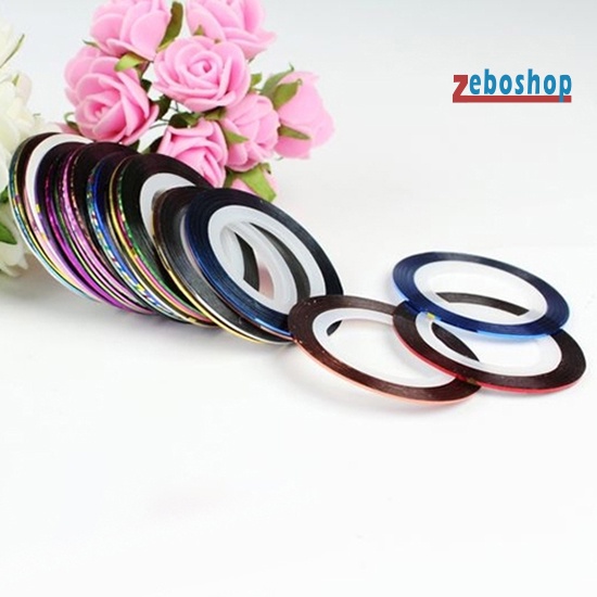 Bộ 30 Cuộn Băng Keo Dán Trang Trí Móng Tay Nhiều Màu Sắc