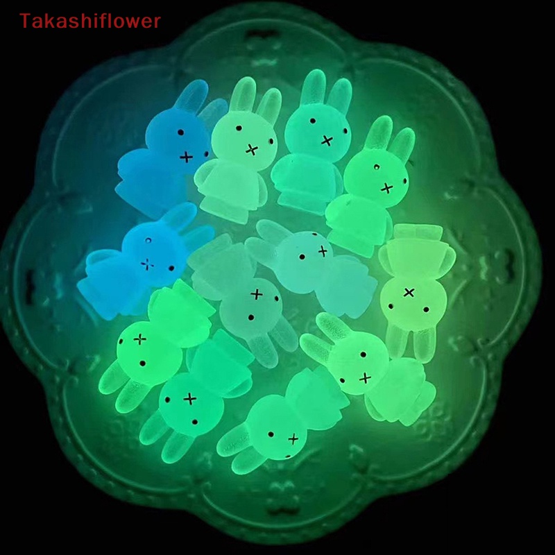 (Takashiflower) Móc Khóa Ba Chiều Bằng Nhựa resin Hình Thỏ Dễ Thương Phát Quang DIY