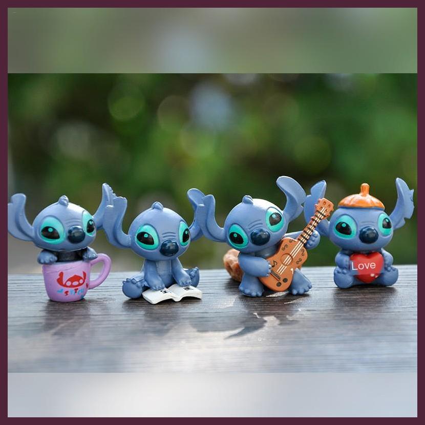 Mô Hình Nhân Vật Stitch Mini Dễ Thương Bằng PVC Chống Mài Mòn DIY