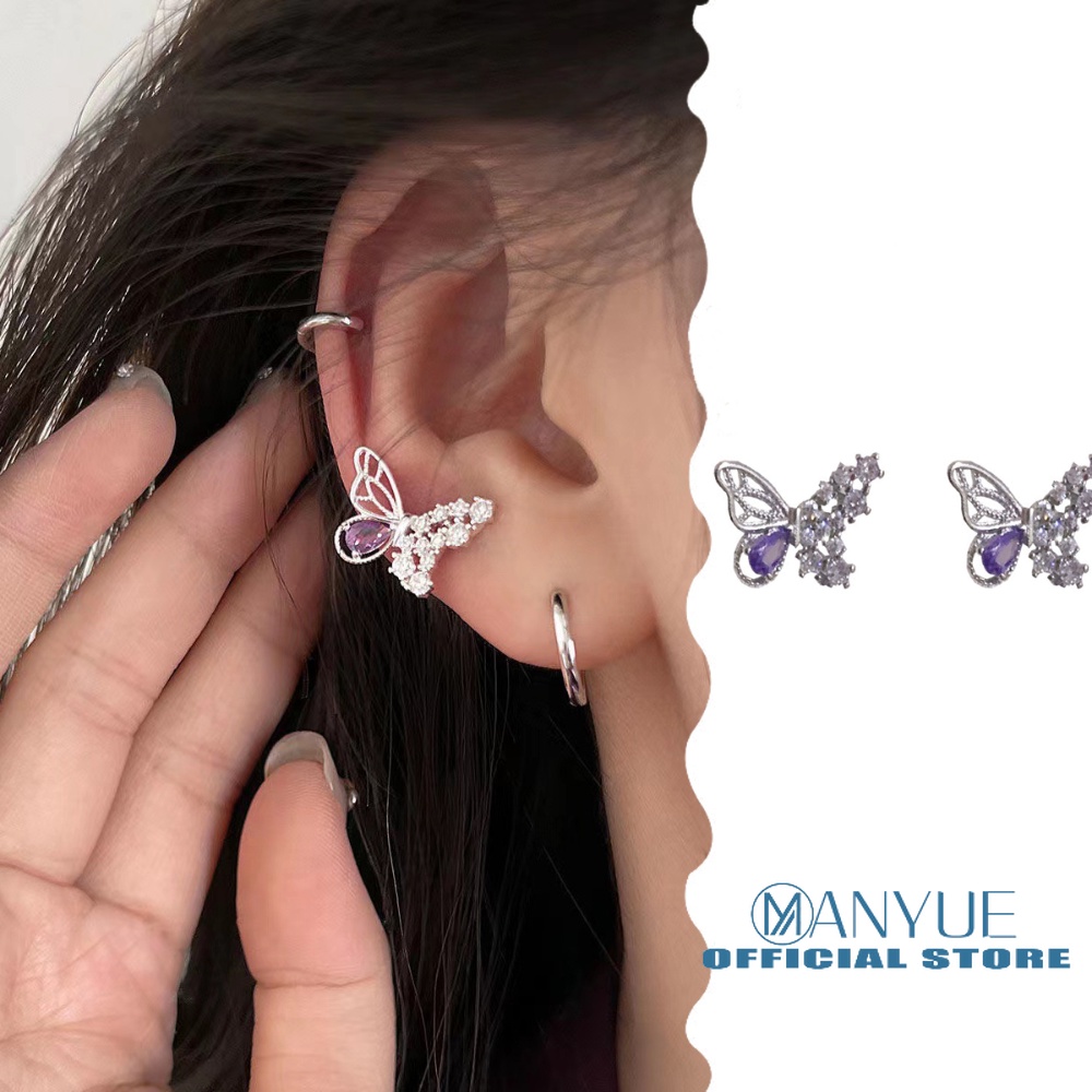 Bông Tai Hình Bướm Đính Đá Zircon Thời Trang Dành Cho Nữ