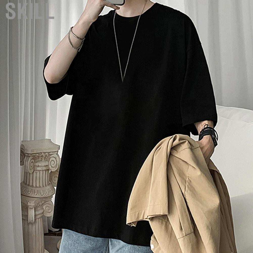 Skill Pattern Printed Tee  Men Short Sleeve T Shirt Blended Fiber Fashionable Comfortable for Office