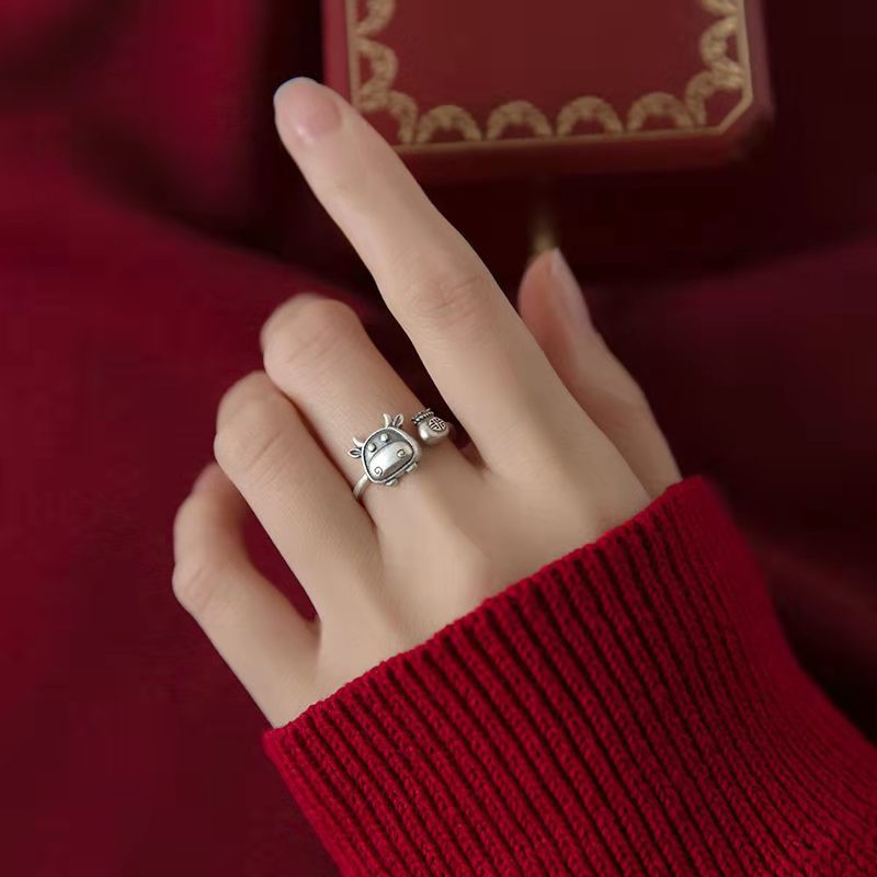 Nhẫn Bạc S925 Hình Cung Hoàng Đạo Có Thể Điều Chỉnh Kích Cỡ