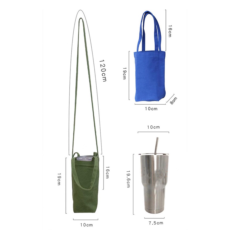 Túi Vải Canvas Đựng Bình Nước / Điện Thoại Cầm Tay Đa Năng Tiện Dụng Ốp