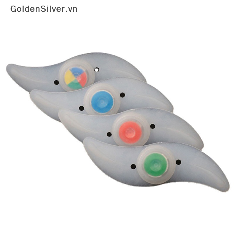 Đèn LED Cảnh Báo Ánh Sáng Vàng Bạc Chống Nước Gắn Căm Xe Đạp