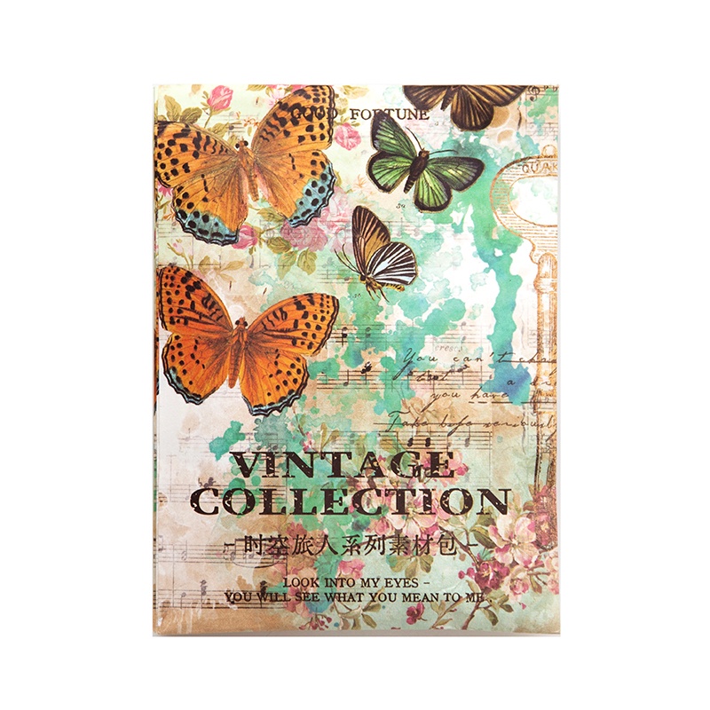 Set 200 Sticker Dán Trang Trí Sổ Tay DIY Hình Hoa Bướm