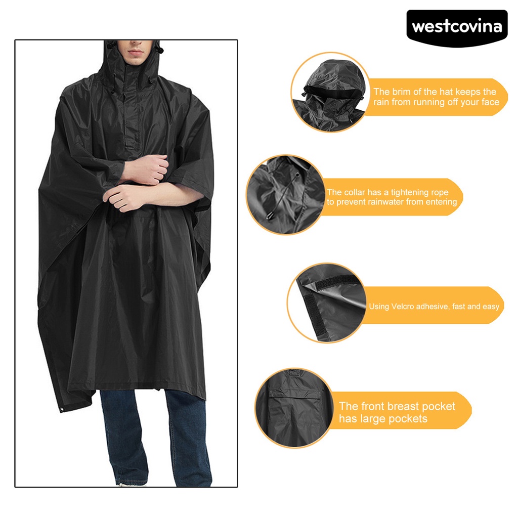 [COD]☁Áo Mưa Có Mũ Trùm Một Kích Thước Kẻ Sọc Phản Quang Unisex