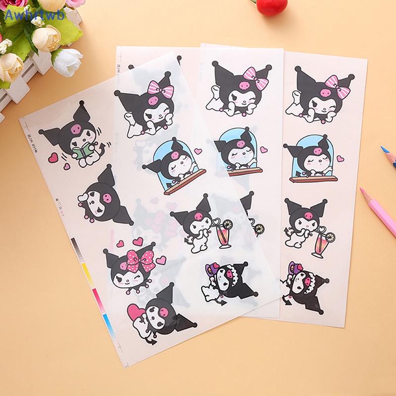 Set 5 Miếng Dán Pvc Trong Suốt Họa Tiết Hoạt Hình My Melody Cinnamoroll Kuromi Mới