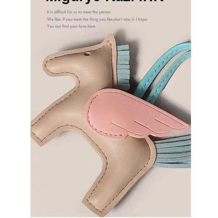 Móc Khóa Da Hình Ngựa Một Sừng Mini Xinh Xắn