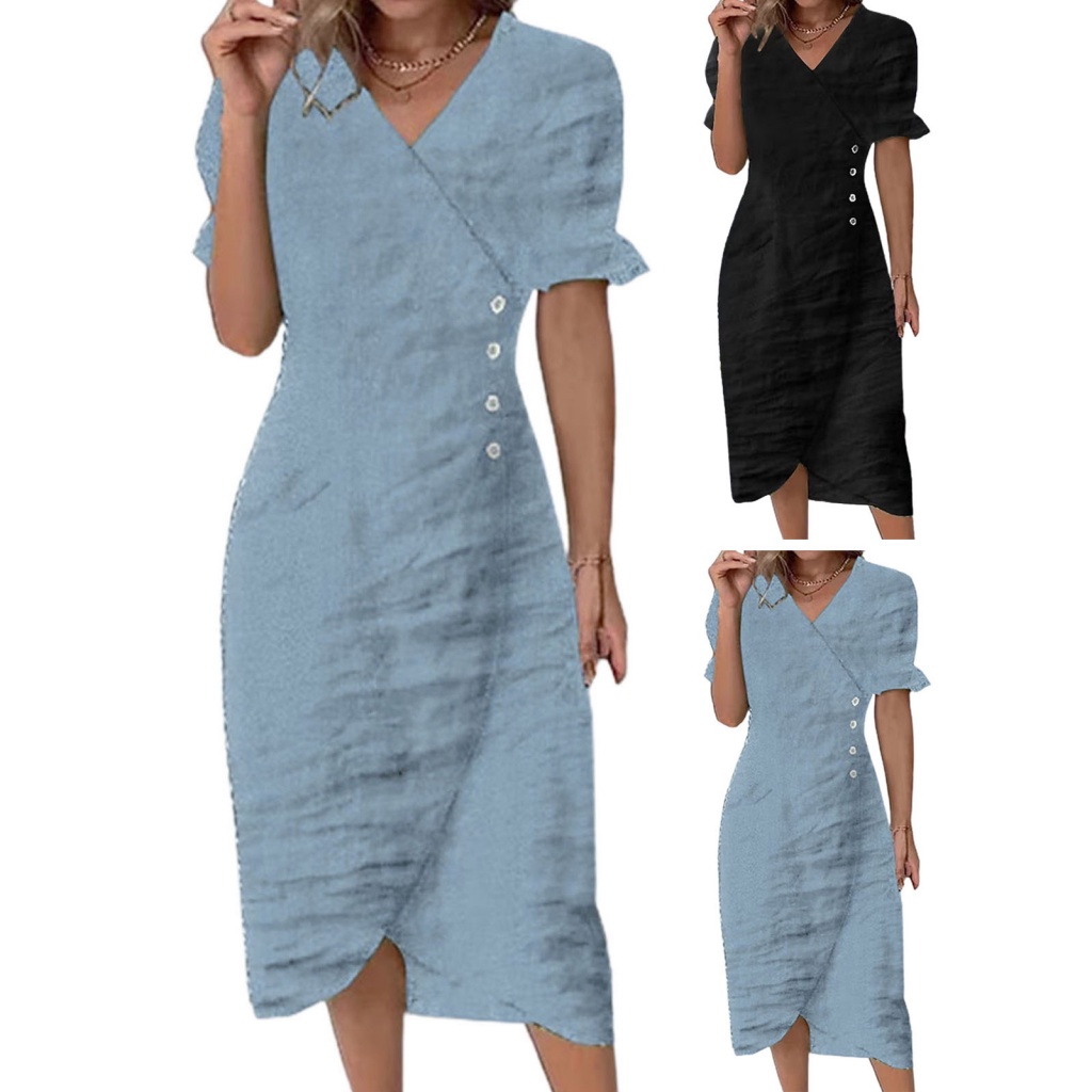 Wishmart.tw Đầm Nữ Dài Đến Giữa Bắp Chân