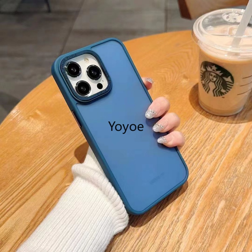 Ốp Điện Thoại Acrylic Cứng Trong Suốt Chống Sốc Mặt Nhám Sang Trọng Cho iPhone 14 13 12 11 Pro X XR XS Max 7 8 Plus