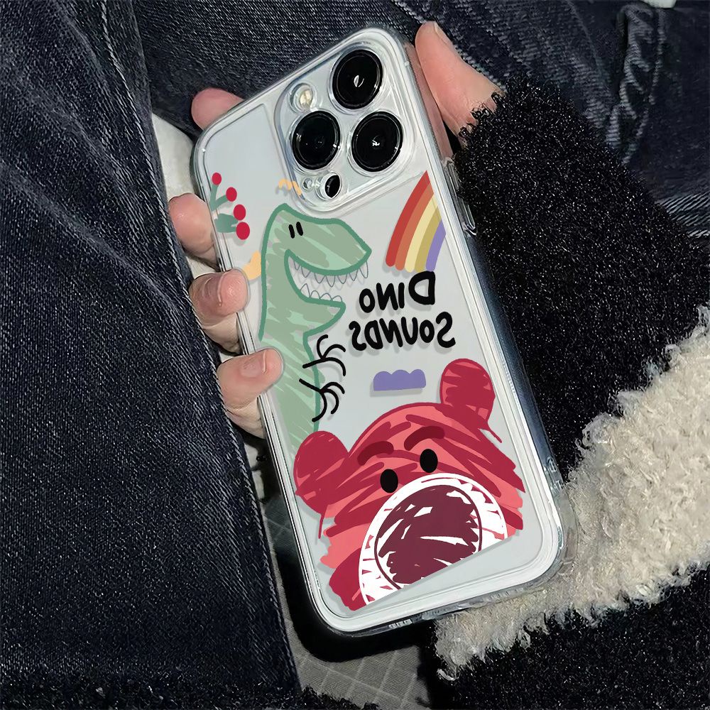 ✅Ốp Điện Thoại Mềm Chống Sốc Hình Gấu Và Dâu Tây Cho Apple Iphone 6In Plus 11 78 1213 Max 14 Pro