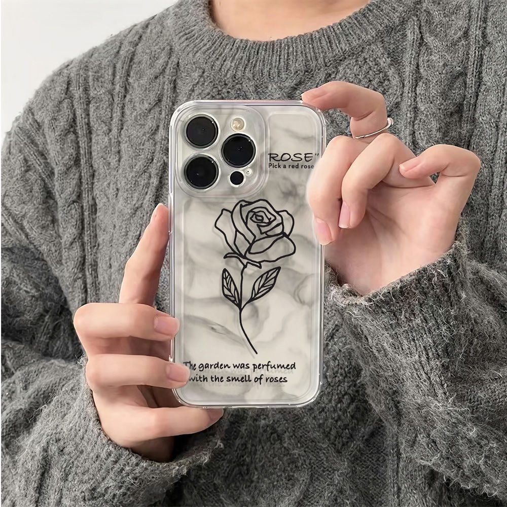 ✅Ốp Điện Thoại Chống Sốc Họa Tiết Hoa Hồng Đơn Giản Cho iPhone 6In7813Plus121114Găng Tay UECY Mềm Mại Chuyên Nghiệp