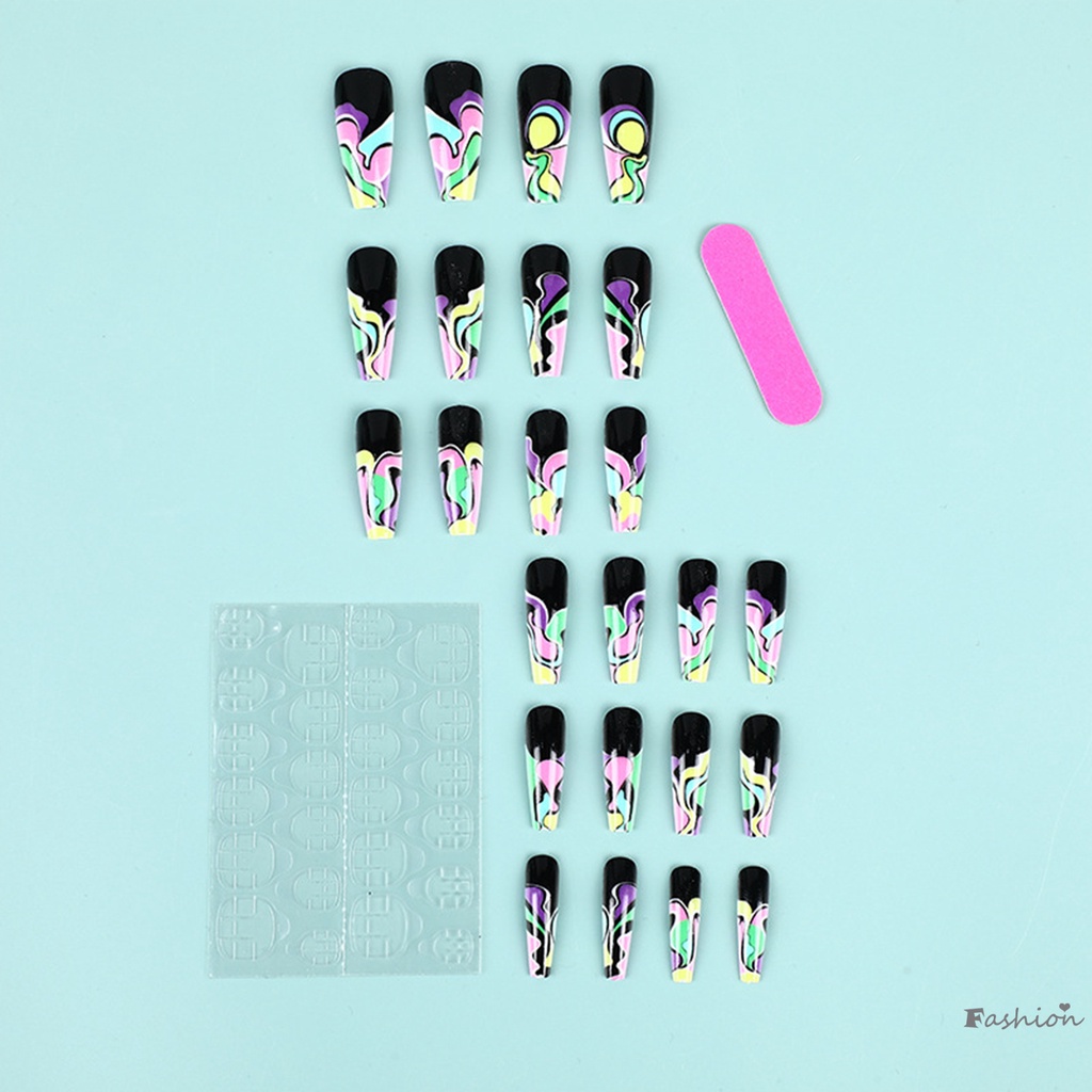 Móng Tay Giả Màu Đen Gradient Phong Cách Pháp Thân Thiện Với Môi Trường Cho Người Mới Bắt Đầu