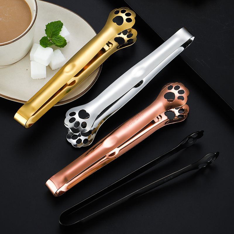 Kẹp Gắp Đá Hình Chân Mèo Bằng Thép Không Gỉ 304 17cm