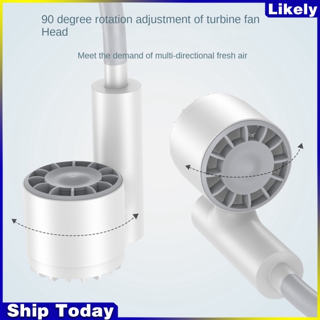 Quạt Thể Thao Đeo Cổ Không Cánh Chạy Pin 2400mah Hai Đầu Yên Tĩnh Có Thể Sạc Lại Bằng Cổng Usb