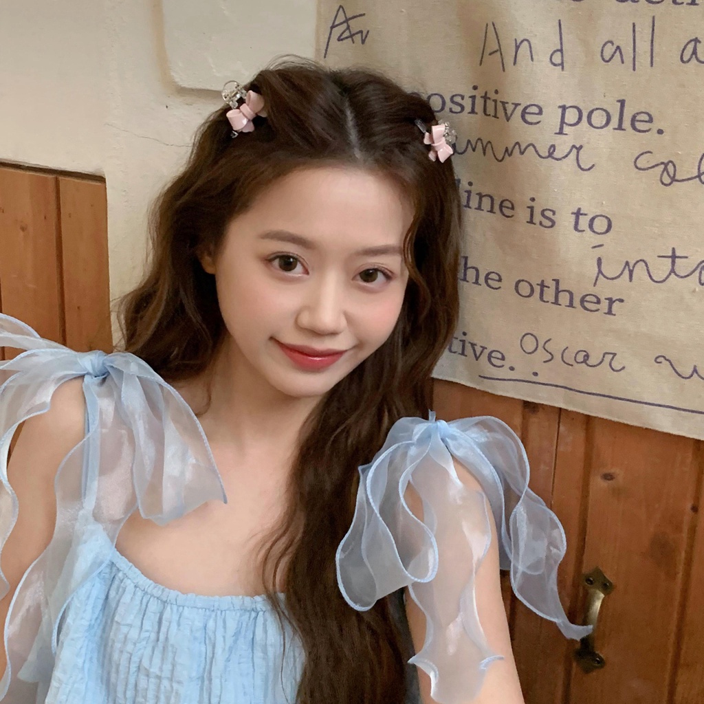 Phụ Kiện Kẹp Tóc Nơ Màu Kem Thời Trang Mùa Hè Mới 2023 Cho Bé Gái