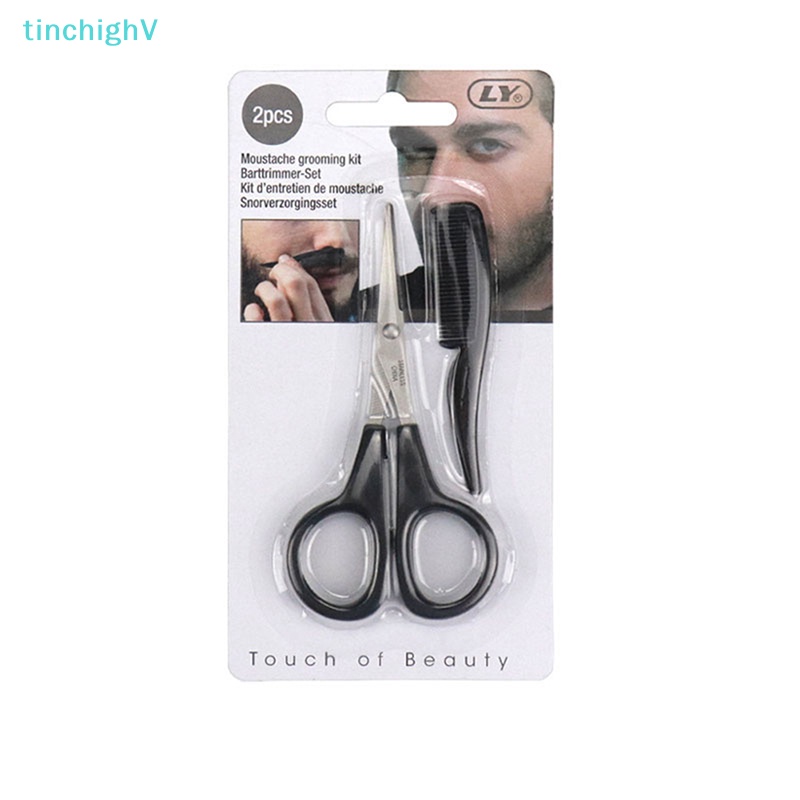 Bộ 2 Kéo Cắt Tỉa Râu / Râu / Lông Mũi Tiện Dụng Mang Theo Du Lịch