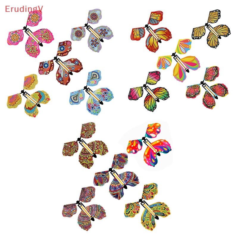 [ErudingV] Set 5 Đồ Chơi Đánh Dấu Trang Sách Hình Bướm Bay Bằng Dây Cao Su Làm Quà Tặng Sinh Nhật Cho Bé [Mới]