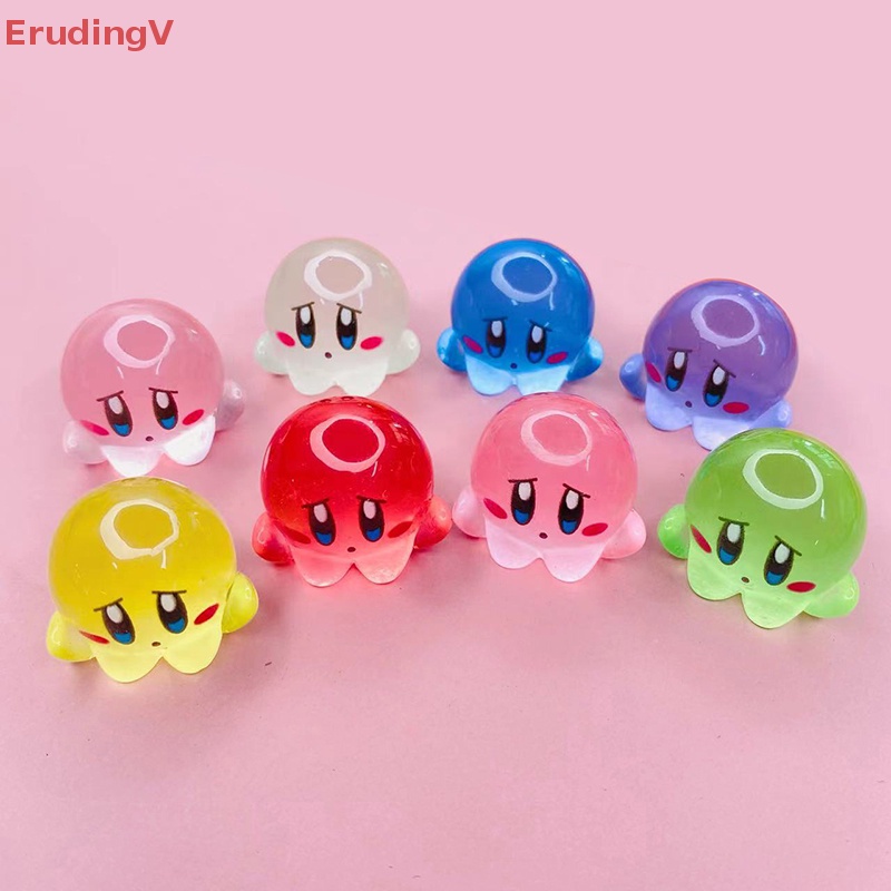 Bộ 5 Kẹp Tóc Nhựa Phát Quang Hình Kirby Dễ Thương Dùng Trang Trí Sổ Tay DIY