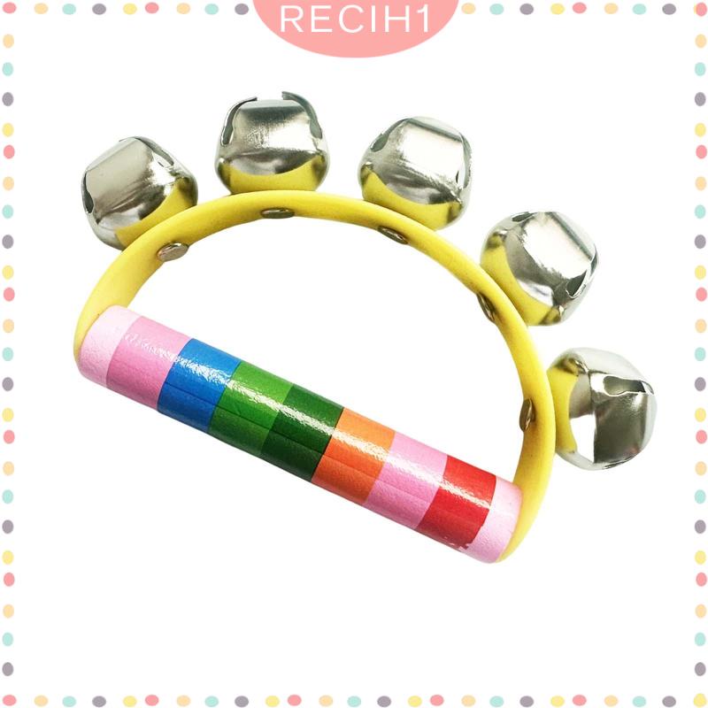 Trống Lục Lạc Bằng Gỗ Tay Cầm Bằng Kim Loại Dành Cho Gia Đình