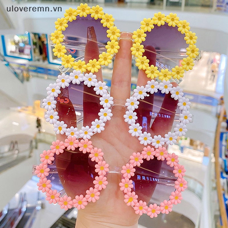 Kính Chống Nắng Tròng Tròn Họa Tiết Hoa Phong Cách Thể Thao Thời Trang Cho Bé Trai Và Gái