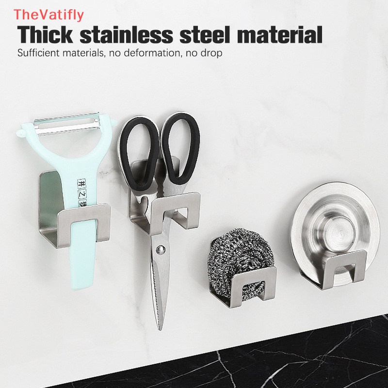 1 / 2 Giá Đỡ Mút Rửa Chén Bằng Thép Không Gỉ Tự Dính Tiện Dụng Cho Nhà Bếp