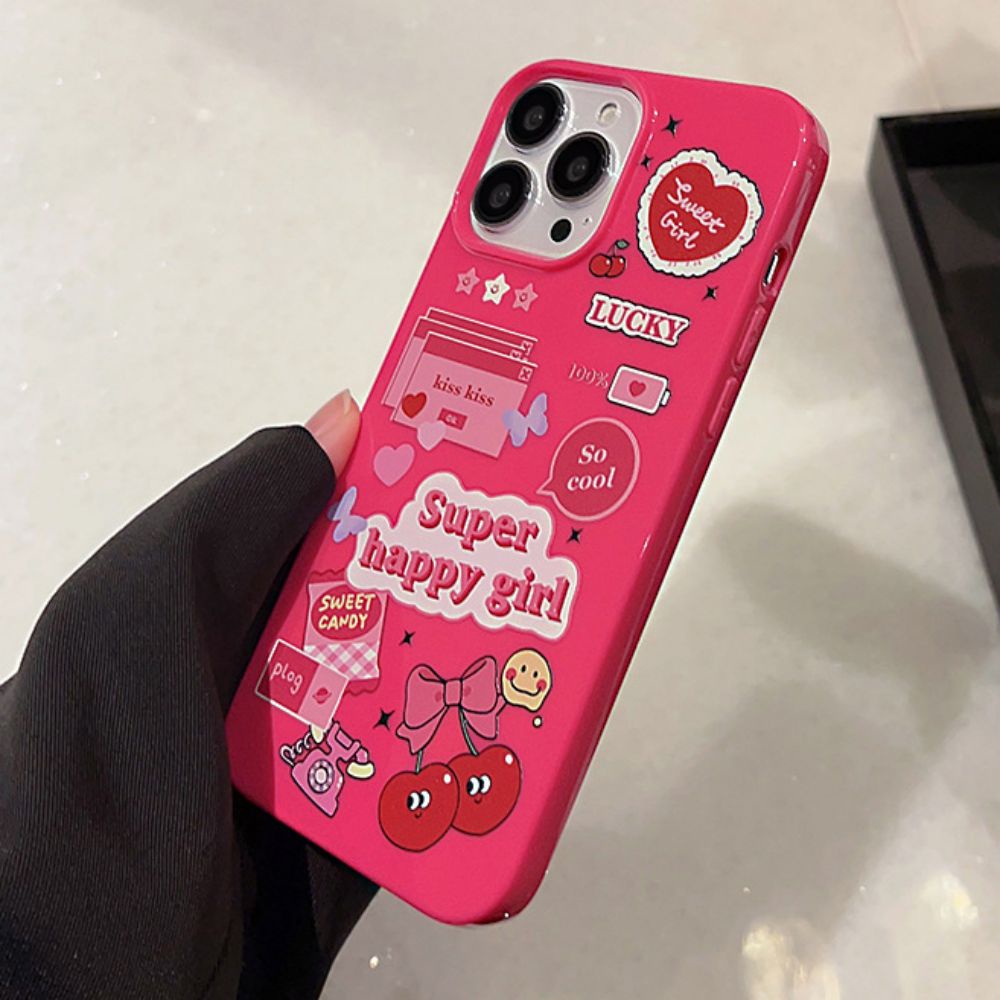 Ốp Điện Thoại TPU Mềm Siêu Mỏng Hình Cô Gái Màu Hồng Cho IPhone 14 Pro Max 13 12 11 Pro Max XS XR 7 8 Plus