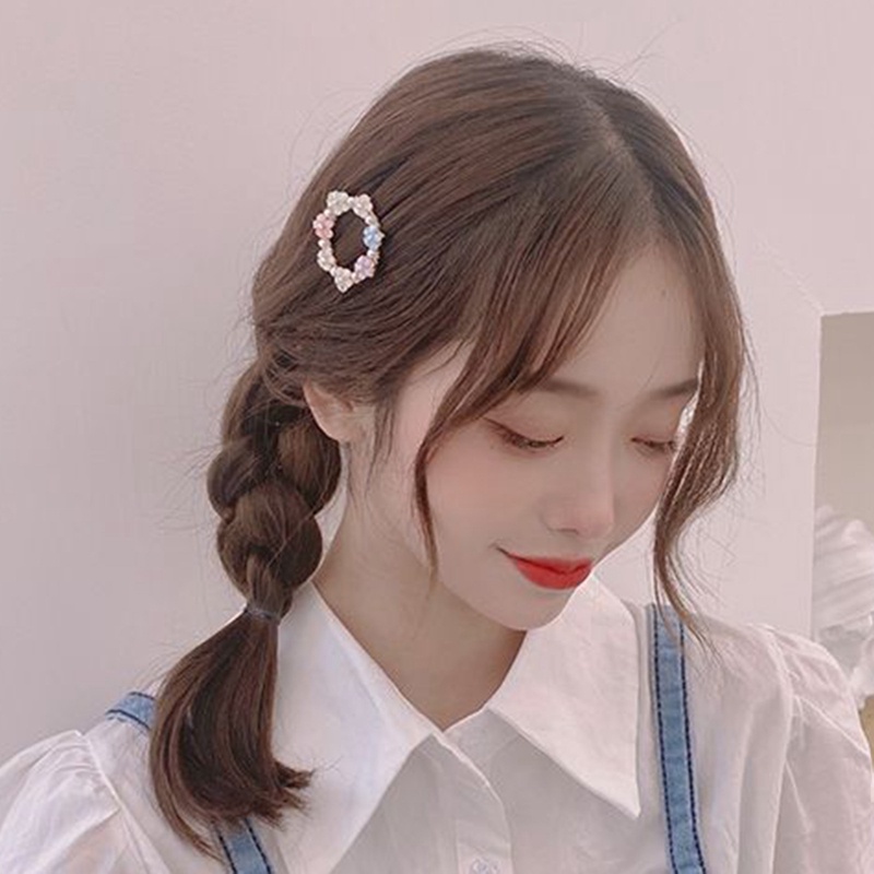 Kẹp Tóc Hình Tròn / Trái Tim / Mặt Trăng Đính Đá Pha Lê Lấp Lánh Nhiều Màu Thời Trang Cho Nữ