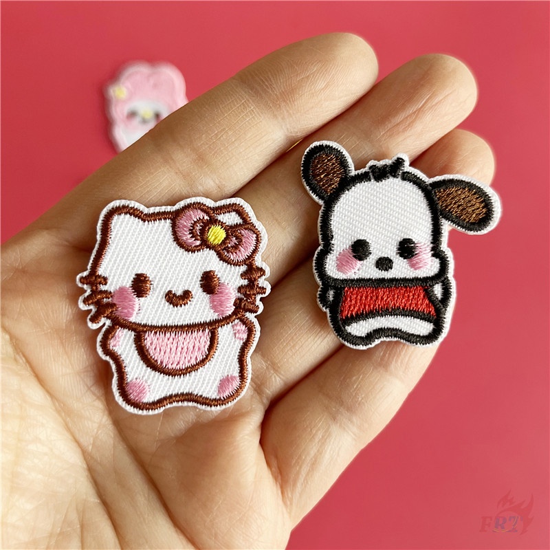 ♥ Miếng Dán Ủi Quần Áo Hình Melody / Kuromi / Cinnamoroll / Pom Pom Purin / Pochacco - Q Baby-On ♥ 1 Sticker Ủi Thêu Hình Huy Hiệu