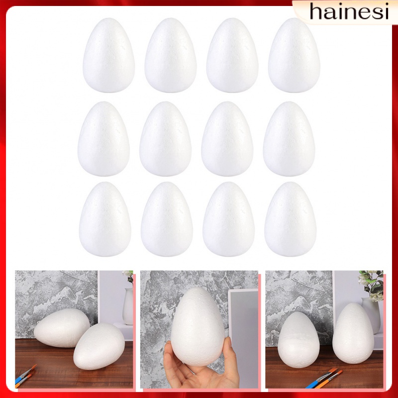 Set 12 Khối Xốp Hình Trứng Phục Sinh Màu Trắng Dùng Để Trang Trí