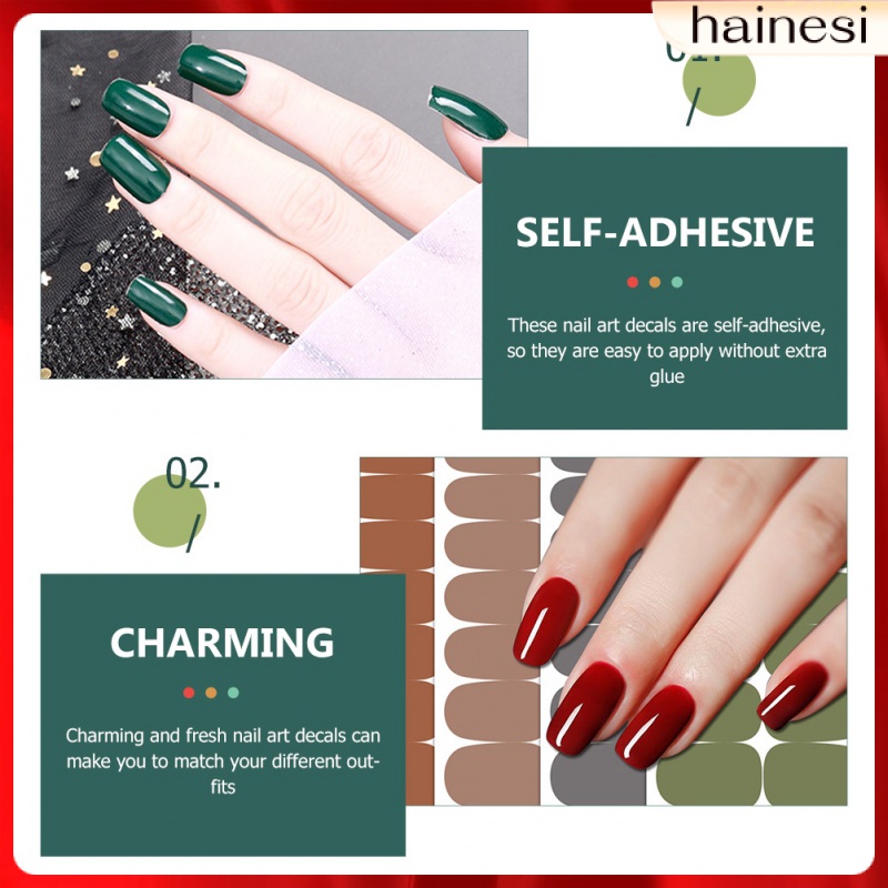 Set 12 Tấm Sticker Dán Móng Nhiều Màu Sắc